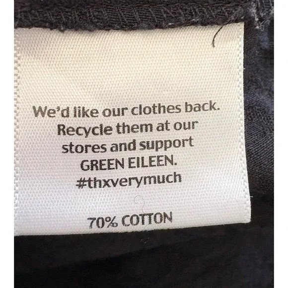 Eileen Fisher Black Printed High Waisted Cropped Cotton Pants Size XL - Picture 4 of 9